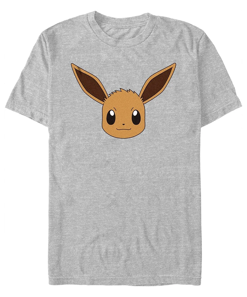 Men's Pokemon Eevee Face Short Sleeve T-shirt