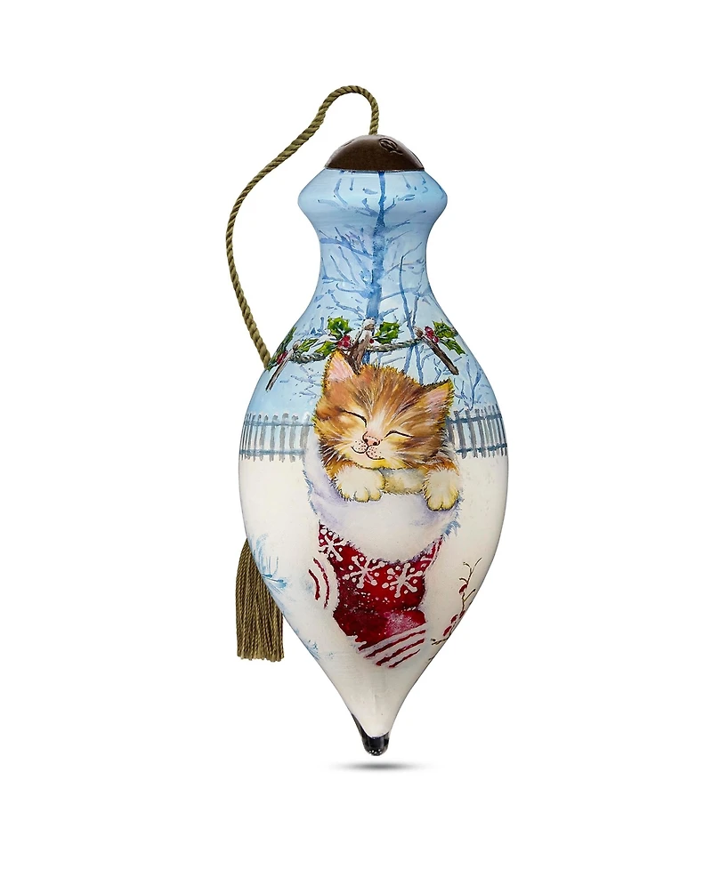 Ne'Qwa Art 7221133 Just Hanging Around Hand-Painted Blown Glass Ornament