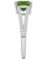 Macy's Peridot and Diamond Accent Ring 14K White Gold