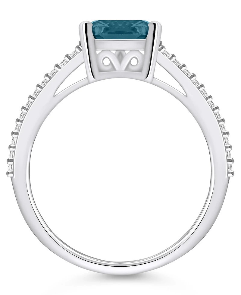 Macy's London Blue Topaz and Diamond Accent Ring 14K White Gold