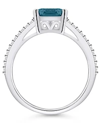 Macy's London Blue Topaz and Diamond Accent Ring 14K White Gold