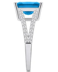 Macy's Blue Topaz and Diamond Accent Ring 14K Gold