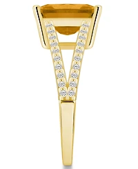 Macy's Citrine and Diamond Accent Ring 14K Yellow Gold