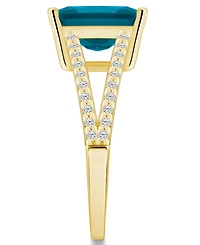 Macy's London Blue Topaz and Diamond Accent Ring 14K Yellow Gold