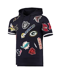 Men's Pro Standard Navy Nfl League Wordmark Short Sleeve Pullover Hoodie