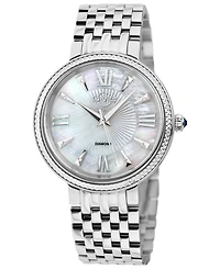 Gevril Women's Genoa Swiss Quartz Silver-Tone Stainless Steel Bracelet Watch 36mm