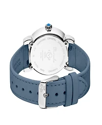 Gevril Women's Marsala Tortoise Swiss Quartz Italian Light Blue Leather Strap Watch 36mm