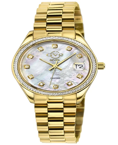 Gevril Women's Turin Swiss Quartz Gold-Tone Stainless Steel Bracelet Watch 32mm