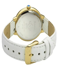 Gevril Women's Rome Swiss Quartz White Genuine Leather Strap Watch 36mm