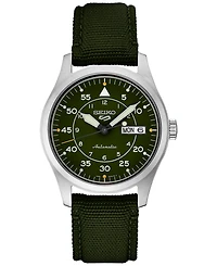 Seiko Men's Automatic 5 Sports Green Nylon Strap Watch 39mm