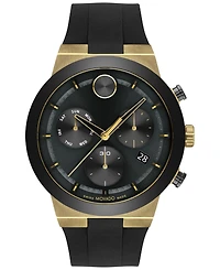 Movado Men's Swiss Chronograph Bold Fusion Black Silicone Strap Watch 45mm