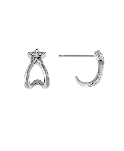 Clear Cubic Zirconia Post Star Earrings