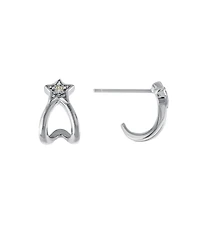 Clear Cubic Zirconia Post Star Earrings