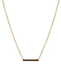 Black Spinel Bar Necklace