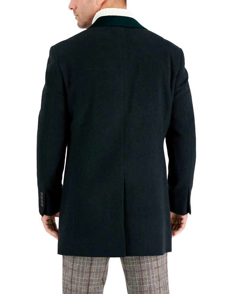 Tallia Men's Wool Blend Solid Overcoat
