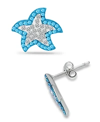 Giani Bernini Crystal Star Fish Sterling Silver Stud Earrings