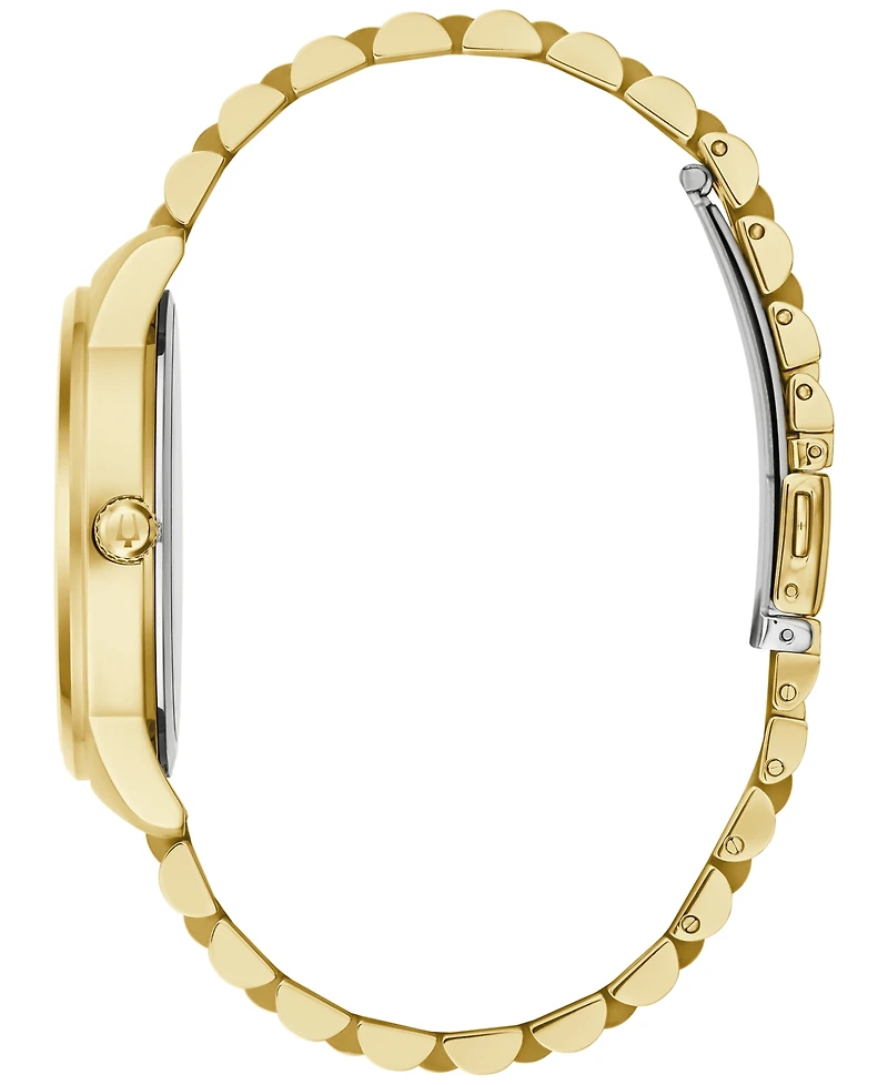Bulova Men's Classic Diamond Accent Gold-Tone Stainless Steel Bracelet Watch 41mm