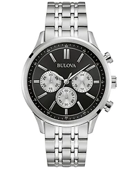 Bulova Men's Chronograph Classic Stainless Steel Bracelet Watch 42mm