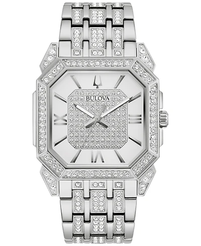 Bulova Men's Crystal Octava Stainless Steel Bracelet Watch 40mm
