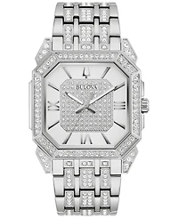 Bulova Men's Crystal Octava Stainless Steel Bracelet Watch 40mm