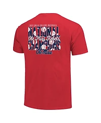 Women's Red Ole Miss Rebels 2022 Ncaa Men's Baseball College World Series Champions 2-Hit T-shirt