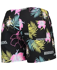 Men's Foco Black Indiana Hoosiers Neon Floral Swim Trunks