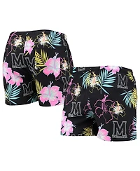 Men's Foco Black Maryland Terrapins Neon Floral Swim Trunks