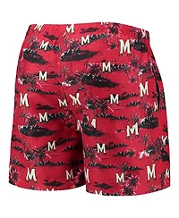 Men's Foco Red Maryland Terrapins Island Palm Swim Trunks