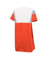 Women's G-iii 4Her by Carl Banks Orange and White Clemson Tigers 3rd Down Short Sleeve T-shirt Dress