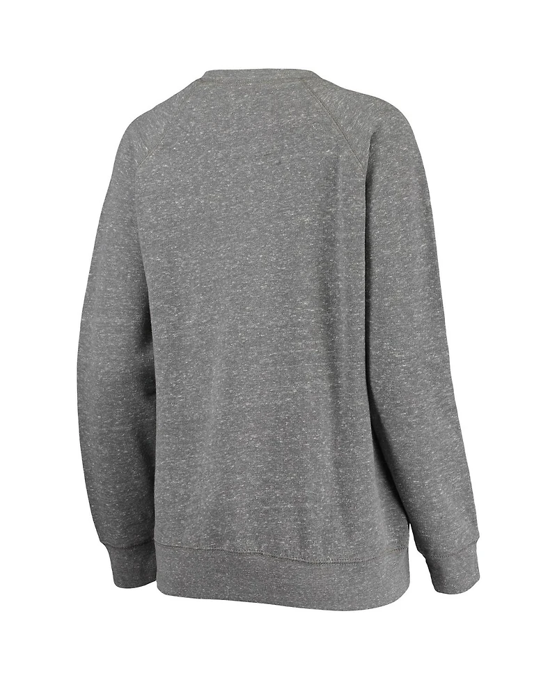 Women's Pressbox Heathered Gray Cincinnati Bearcats Edith Vintage-Like Knobi Raglan Pullover Sweatshirt