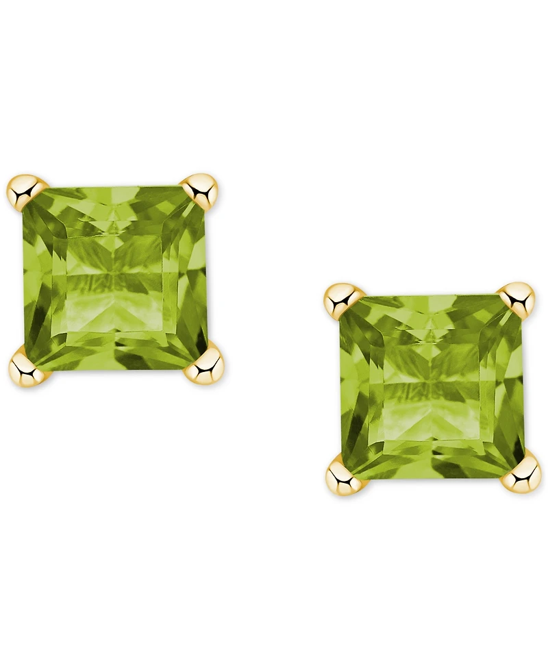 Peridot Square Stud Earrings (3/4 ct. t.w.) 14k Gold