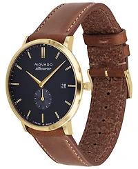 Movado Men's Heritage Tan Genuine Leather Strap Watch 40mm