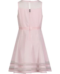 Calvin Klein Big Girls Illusion Mesh Bow Front Dress