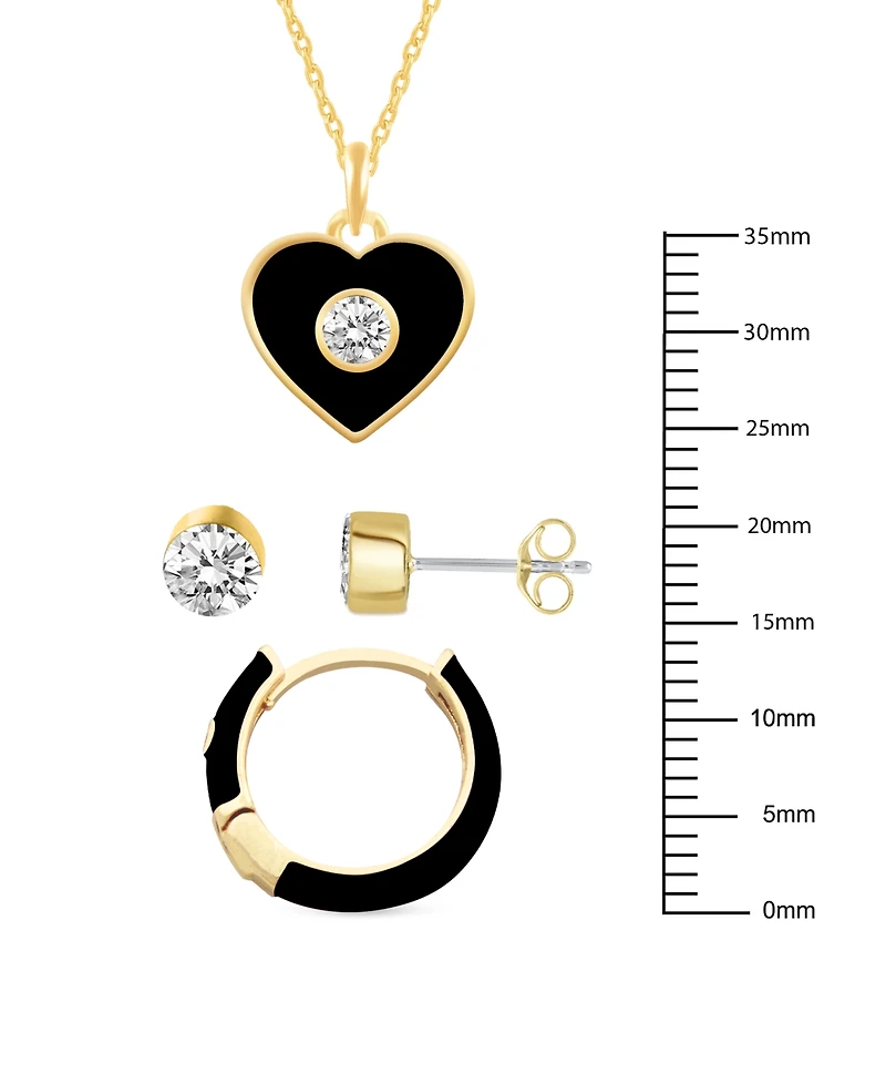 Crystal Enamel Necklace and Earring Set