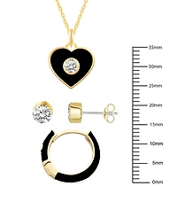 Crystal Enamel Necklace and Earring Set