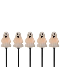 Ghost Shaped Halloween 5 Piece Pathway Markers with 3.75' Black Wire Set