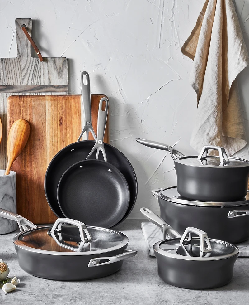 Zwilling Motion 10-Piece Aluminum Hard Anodized Nonstick Cookware Set