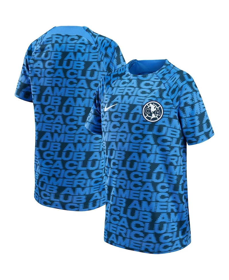 Big Boys Nike Blue Club America 2022 Pre-Match Raglan Performance Top