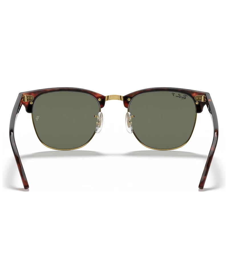 Ray-Ban Unisex Polarized Low Bridge Fit Sunglasses, RB3016F Clubmaster Classic 55