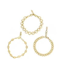 Ettika 18K Gold Plated Might and Chain Bracelet Set