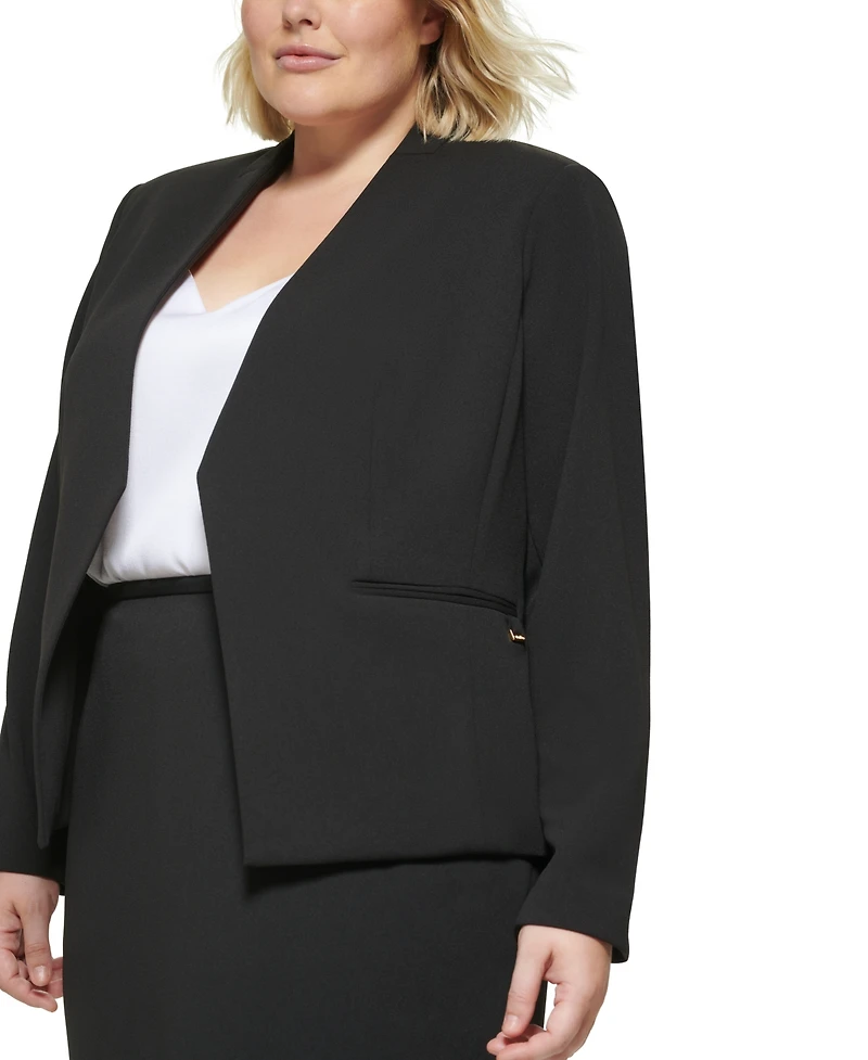 Calvin Klein Plus Open-Front Soft Crepe Blazer