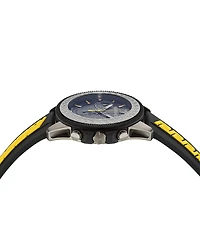 Versace Men's Swiss Chronograph Greca Action Yellow & Black Silicone Strap Watch 45mm
