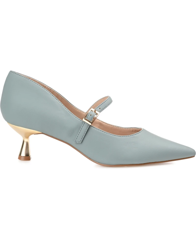 Journee Collection Women's Manza Pointed Toe Mary Jane Kitten Heel Pumps