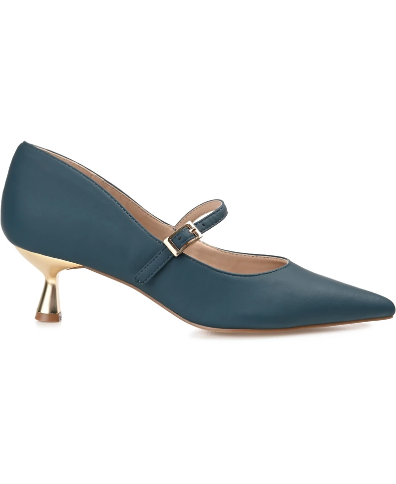 Journee Collection Women's Manza Pointed Toe Mary Jane Kitten Heel Pumps