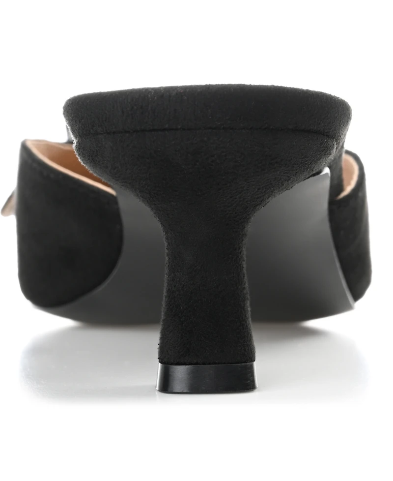 Journee Collection Women's Vianna Buckle Slip On Heels