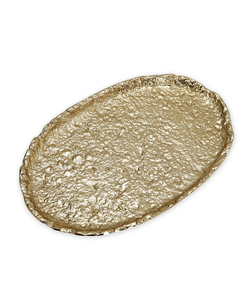 Classic Touch Textured Oval Tray