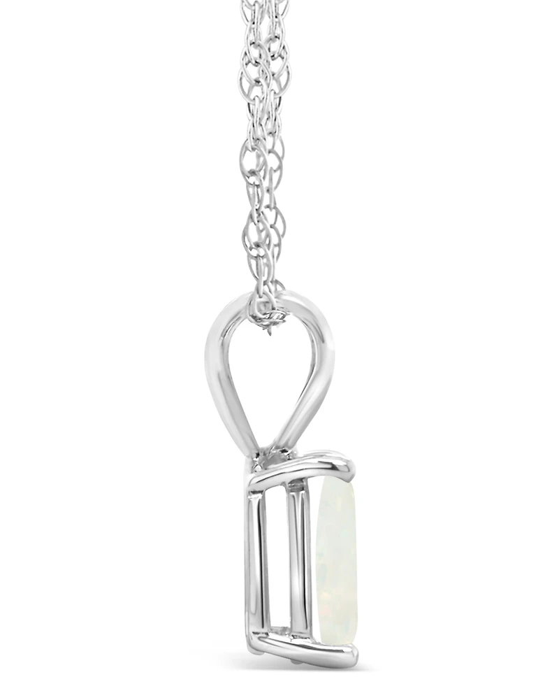 Opal (3/4 ct.t.w ) Pendant Necklace in 14K White Gold or 14K Yellow Gold