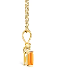 Citrine (1 ct. t.w.) and Diamond Accent Pendant Necklace 14K White Gold or Yellow