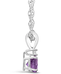 Amethyst (1/2 ct. t.w.) and Diamond Accent Pendant Necklace 14K Yellow Gold or White