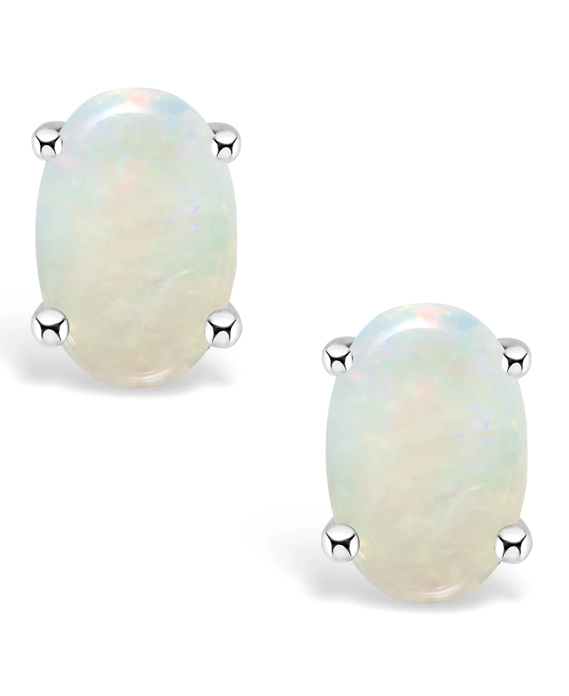 Opal (1/2 ct. t.w.) Stud Earrings 14K Yellow Gold or White